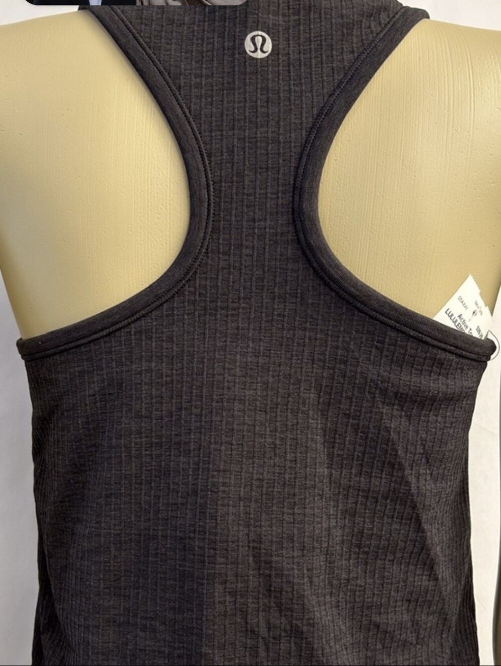 lululemon athletica Black Ribbed Racerback Crop Tank Top